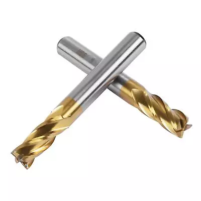 Pack Of 2) 4-Flute Titanium Coat Carbide End Mill Bits 5/16 Inch/8 Mm HSS CNC S • $13.25