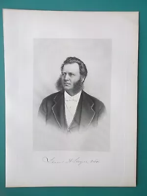 LEWIS A SAYRE New York Surgeon Sweden Knight Of Wasa Order - 1878 Portrait Print • $24.50