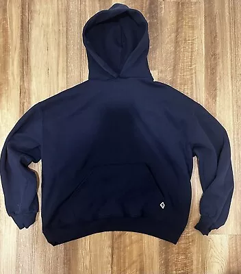 Vintage 90s Russell Athletic Hoodie Navy Blue Size XL • $25