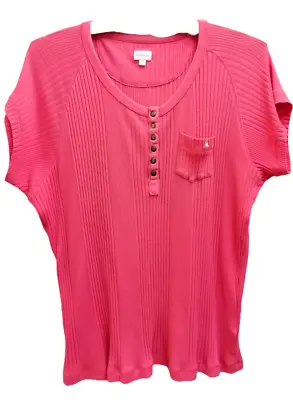 Musto  T Shirt Uk 18 Pink Short Sleeve Ladies Ribbed Top  • £13.49