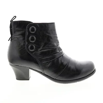 Miz Mooz Fox 292202 Womens Black Leather Zipper Ankle & Booties Boots 6 • $80.99