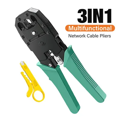 Network Cable Crimper Stripper Cutter RJ11 RJ12 RJ45 Connector Crimper Pliers • $11.69