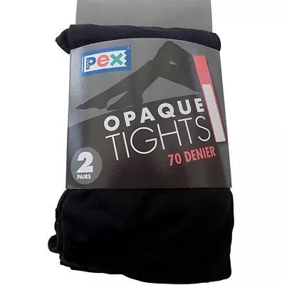 £9.99 • Buy Opaque Pex Tights 70 Denier Lycra, 2 Per Pack Colour Black