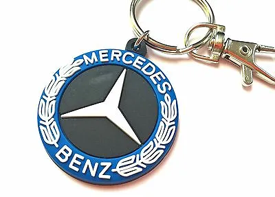 Rubber Keychain For Mercedes Benz Key Ring AMG Soft Light PVC Badge Emblem • $6.45