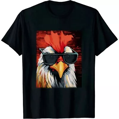 Cool Rooster Wearing Sunglasses Retro Vintage Chicken Tee T-Shirt • $11.99