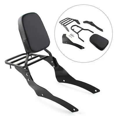 Backrest Sissy Bar Luggage Rack Fit Yamaha V Star XVS 400 650 Classic 1998-2013 • $136.40