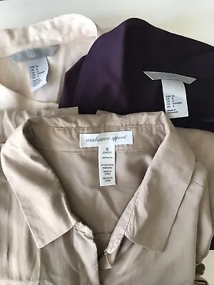 Lot Of 3 Work Button Shirts Semi-Sheer H&M Papaya Clothing Women's Size Small • $19.99