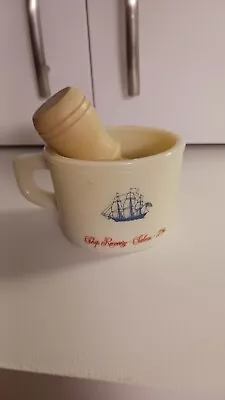 Vintage Old Spice Shaving Soap Mug Cup Brush Ship Recovery Salem 1794 Shulton 11 • $15.99