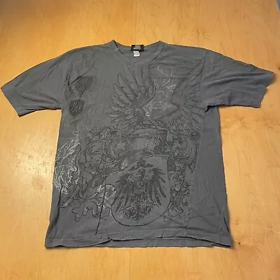 Vintage Y2K Gothic Graphic XL Gray Short Sleeve T-Shirt • $14.99