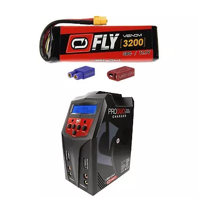 Venom Fly 30C 3S 3200mAh 11.1V LiPo Battery And Pro Duo Charger Combo • $157.98