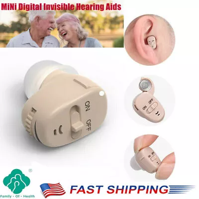 Adult Mini Digital Hearing Aids Invisible Ear Adjustable Voice Sound Amplifier - • $10.69