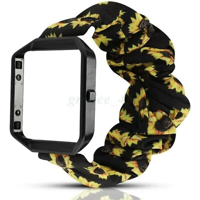$25.86 • Buy Soft Elastics Scrunchie Watch Band Strap Loop + Metal Frame For Fitbit Blaze 🚀