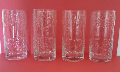 $99 • Buy 4 Vintage Nuutajarvi Iittala Water Glasses Toikka Oiva Art Glass 300 Ml's Volume