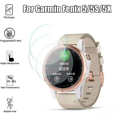 Cover Screen Protectors Tempered Glass Protective Film For Garmin Fenix 5 5X 5S • $6.63