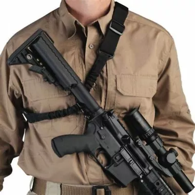 New Tactical One 1 Point Rifle Gun Sling Strap Bungee Adjustable Quick Release • $9.99