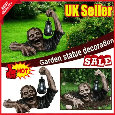 Ground Breaking Zombie SkeletQS Prop Lantern Halloween Party Garden Decoration • £4.44