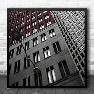 £45.95 • Buy Skyscrapers High Pattern Buildings Architecture Dual Lamppost Square Print