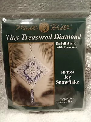 Icy Snowflake Tiny Treasured Diamond Ornament Bead Kit Mill Hill 2003 • $10