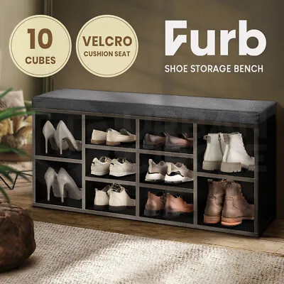 $83.95 • Buy Furb Shoes Cabinet Bench Shoe Storage Organiser Rack Wooden Shelf Cupboard Box