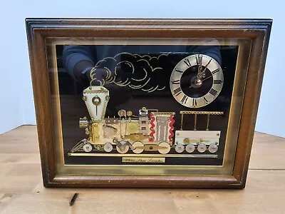 Linden 1855 Steam Locomotive Working 8x10 Framed Quartz Clock Preowned • $19.99