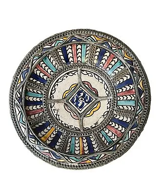 Antique Moorish Moroccan Handmade Ceramic Plate Bowl • $295