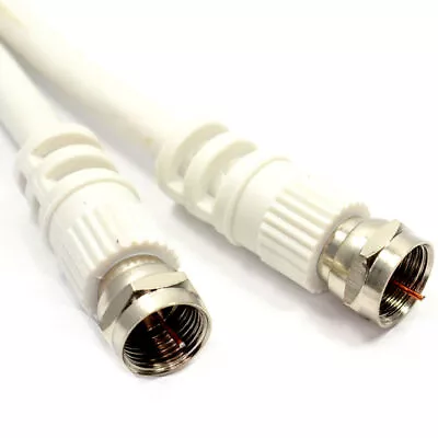1m F Type Plug For Sky/Virgin Cable Lead WHITE 3ft • £2.81