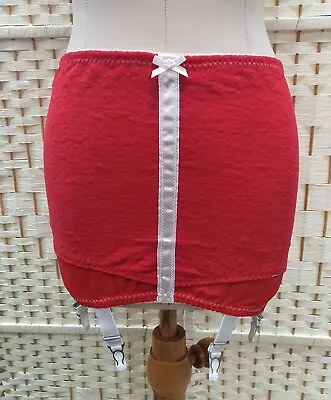 Stockings & Romance Passion Red 6 Strap Girdle With Double Lace Fabric Size XL  • £24.99