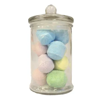 £8.99 • Buy Glass Sweet Jars With Lids Candy Soap Retro Kitchen Bathroom Storage Display