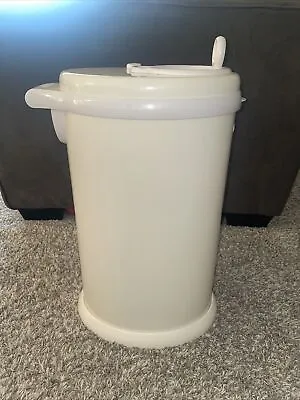 Ubbi Diaper Pail Ivory Locking Steel Canister Good Condition • $20