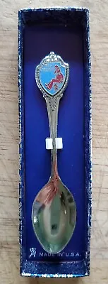 NEW West Virginia Hillbilly With Moonshine Enamel Top Souvenir Spoon In Box • $5