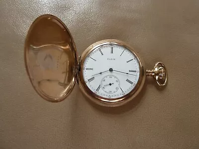 Vintage Pocket Watch - Elgin - 12 Size  Hunter - 15 Jewels - Serial 16891279 • $41