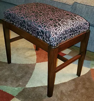$105 • Buy Antique Victorian Wood Vanity Bench Chair Stool Piano Ottoman Dressing Foyer Vtg