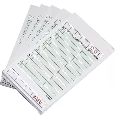 10 Pack - 2 Part Green Carbonless Guest Check Pads - 50 Pages Per Server Pad • $17.95