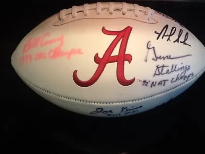 $1449 • Buy Alabama Football Signed By Nick Saban Perkins Stallings DuBose Fran Shula Kines!
