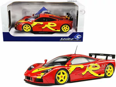 1996 Mclaren F1 Gtr Short Rail Red W/graphics 1/18 Diecast Model Solido S1804102 • $53.99