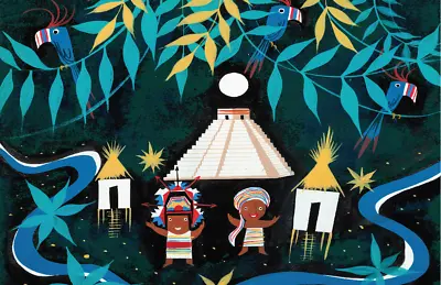 Mary Blair It's A Small World Mexico Mayan Pyramid Concept Disney Art Poster • $29.99