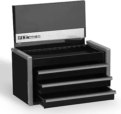 Mini Black Tool Box Portable 3 Drawer Steel Tool Box With Magnetic Tab Locking • $66