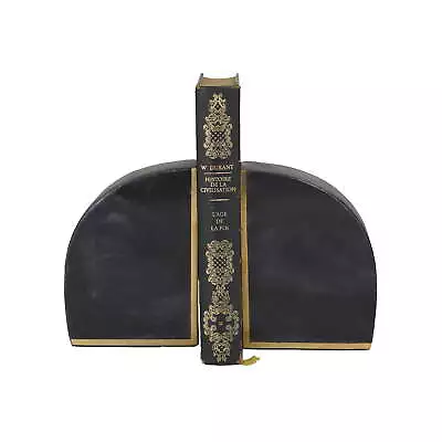  4  Geometric Black Marble Bookends With Gold Inlay (Set Of 2) • $30.23