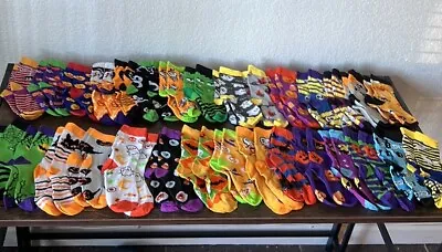 New Crazy Funny Kids Bat Ghost  Polyester Cotton Colorful Socks 30 Pair LOT • £10.44