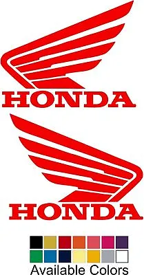 Honda Wings MX Off Road Racing Vinyl Sticker Gas Tank Fairings Plastic X2 Pair • $5.95