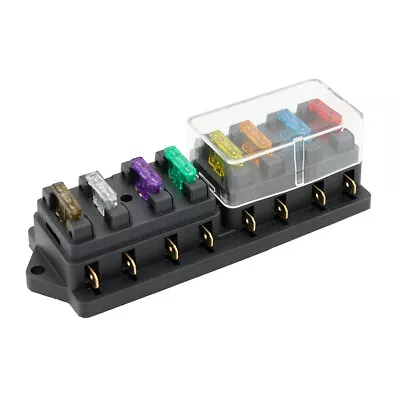 8 Way Fuse Box Holder Fuse Block With 8 Standard Fuses For Car Truck Boat E0K7 • $15.37