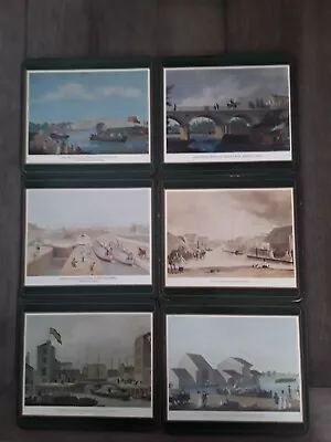 Vintage Pimpernel British Waterways Cork Backed Placemats Green Box Of 6 England • $25