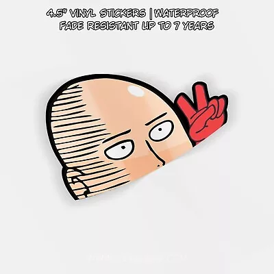 One-Punch Man - Saitama | Anime Sticker JDM Vinyl Window Peeker Decal • $4.25