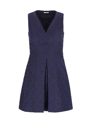 MIU MIU Navy V-Neck Front-Pleat Dress Size IT 38 /UK 6 RRP £1650 • £100