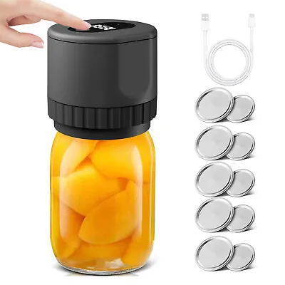 Cordless Electric Mason Jar Sealer Automatic Jar Sealer Kit Food Storage B9W7 • $20.99