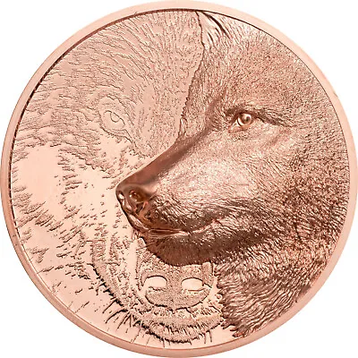 MYSTIC WOLF - 2021 Mongolia 50g Ultra High Relief Copper Coin In Capsule + COA  • $49.50