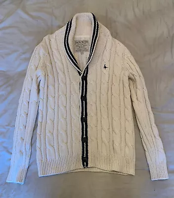 £34.99 • Buy Jack Wills Men’s Chunky Wool Cable Knit Cricket Cardigan - Medium M