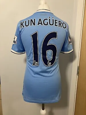 Rare Sergio Aguero Match/Player Issue Signed 2013/2014 Manchester City Shirt • $126.82