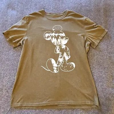 Disney Mickey Mouse Wilderness Silhouette T-Shirt  Outdoor Camping Size XL Green • $10.95