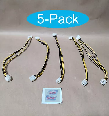 Lot 5: Molex 4pin To 4+4pin 8pin ATX 12V Connector ConverterPower Adapter Cable • $16.99